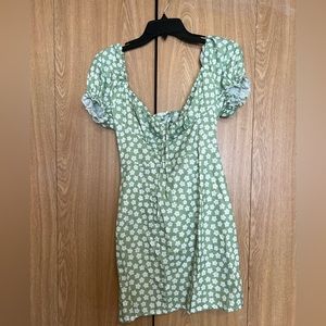 Green Floral Mini Dress